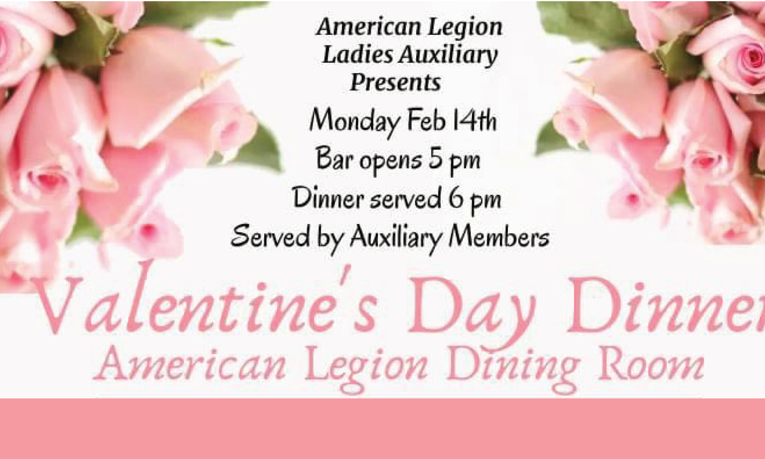 American Legion Valentine's Dinner on Cambria Currents - www.CambriaCurrents.com @cambriacurrents